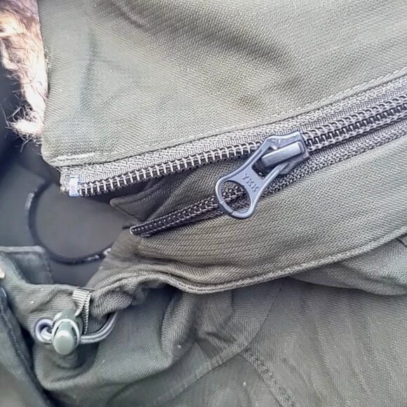 THE NORTH FACE Arctic Parka Goose Down Long Olive Green Puffer Coat Hood Women S - Picture 13 of 16